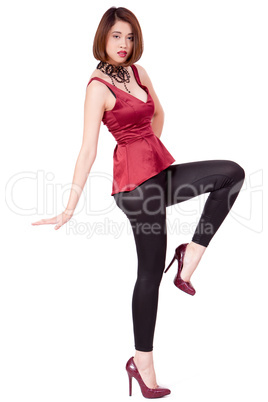 elegant young asian woman posing isolated