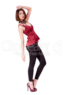 elegant young asian woman posing isolated