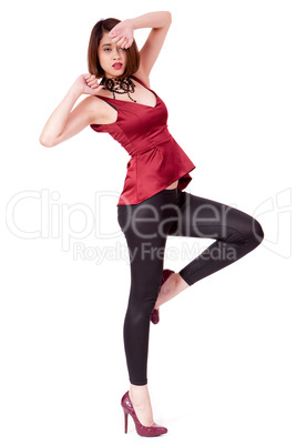 elegant young asian woman posing isolated