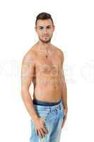 young attractive adult man shirtless portrait