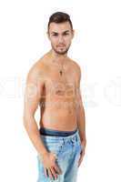 young attractive adult man shirtless portrait