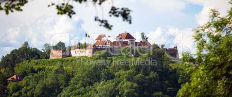 Old fortress "Cetatuia" on a sunny summer day