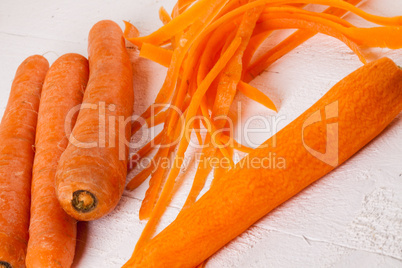 Fresh peeled carrots