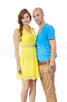 young smiling couple in love portrait isolated