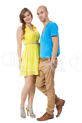 young smiling couple in love portrait isolated