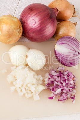 Whole, peeled and diced brown onion