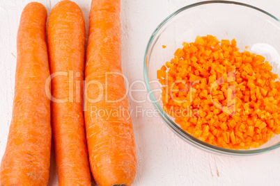 Finely diced fresh carrots
