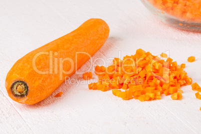 Finely diced fresh carrots