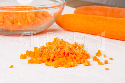 Finely diced fresh carrots