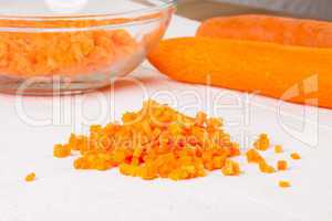 Finely diced fresh carrots