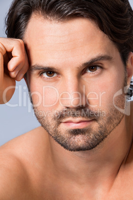 Handsome sexy bearded man
