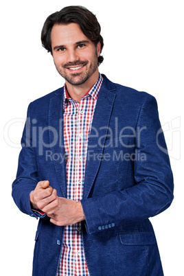 Handsome smiling man approaching the camera
