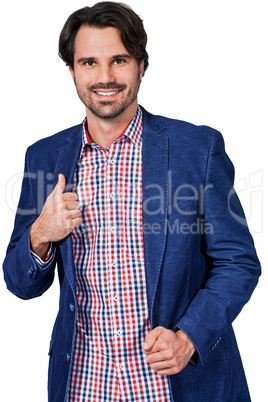 Handsome smiling man approaching the camera