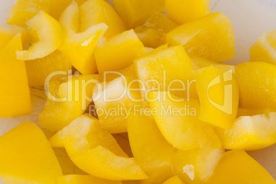Pile of Chopped Yellow Pepper