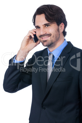 Stylish businessman talking on his mobile phone