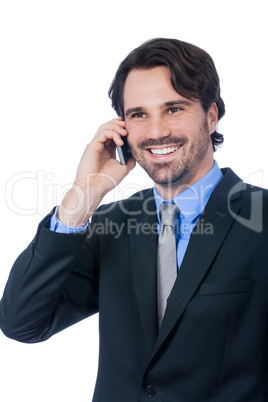 Stylish businessman talking on his mobile phone