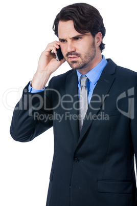 Stylish businessman talking on his mobile phone