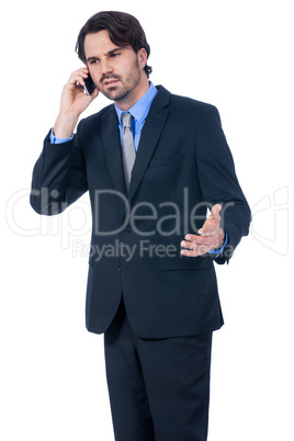 Stylish businessman talking on his mobile phone