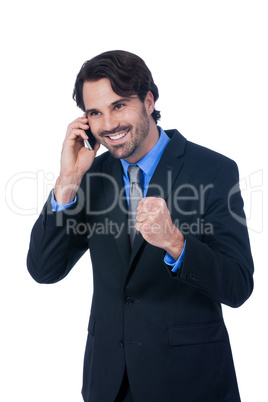 Stylish businessman talking on his mobile phone