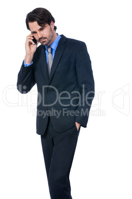 Stylish businessman talking on his mobile phone