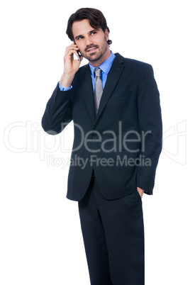 Stylish businessman talking on his mobile phone