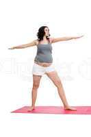 Pregnant woman doing aerobics exercises