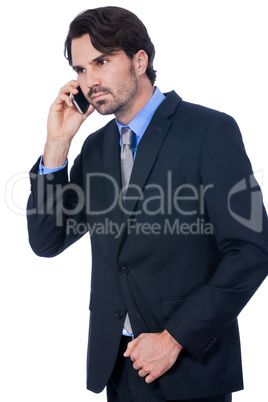 Stylish businessman talking on his mobile phone