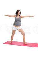 Pregnant woman doing aerobics exercises