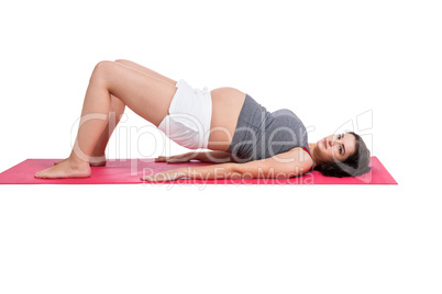 Active pregnant woman working out