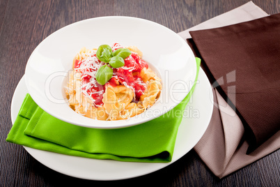 tasty fresh homemade ravioli and tomato sauce