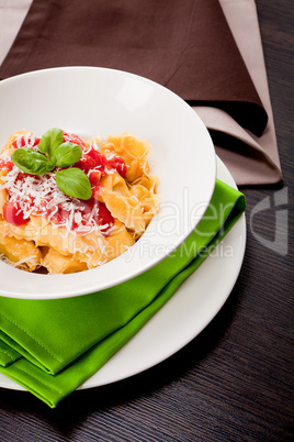 tasty fresh homemade ravioli and tomato sauce