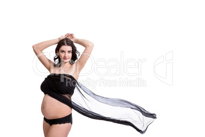 Elegant portrait of a pregnant woman