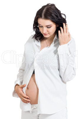 Expectant mother bonding with her unborn child