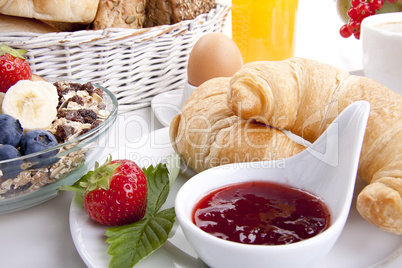 traditional french breakfast croissant isolated