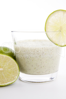 fresh tasty lime citrus yoghurt shake dessert isolated