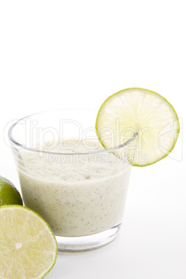 fresh tasty lime citrus yoghurt shake dessert isolated