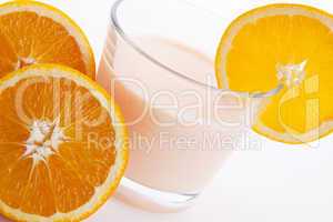 fresh tasty orange yoghurt shake dessert isolated