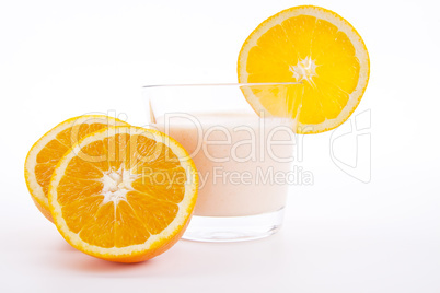 fresh tasty orange yoghurt shake dessert isolated