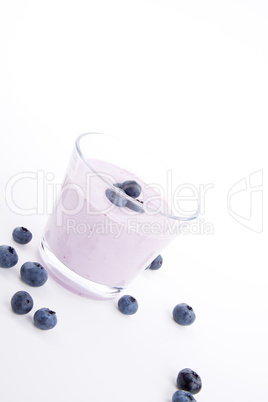 tasty fresh blueberry yoghurt shake dessert isolated