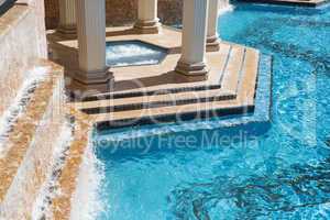Exotic Luxury Swimming Pool and Hot Tub Abstract