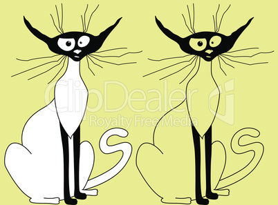 Two caricature cats