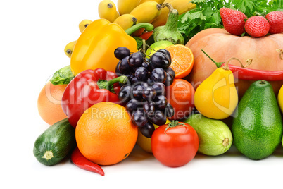 fruit and vegetable isolated on white background