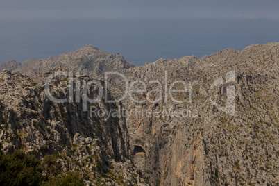 beautiful landscape panorama with mountain and mediterranean sea