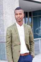 young successful african business man outdoor in summer