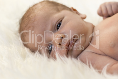 Cute New Born Baby Lying on White Cloth