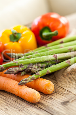 Fresh vegetables in a country kitchen