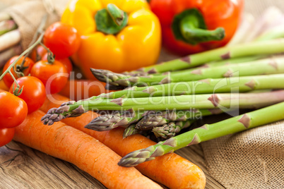 Fresh vegetables in a country kitchen