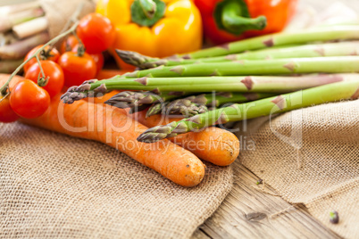 Fresh vegetables in a country kitchen