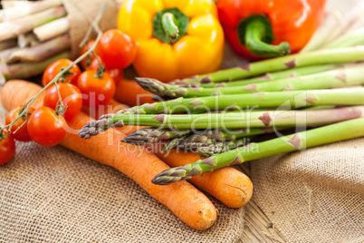 Fresh vegetables in a country kitchen
