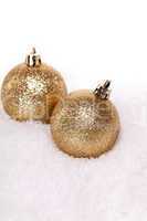 festive golden christmas decoration isolated